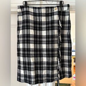 Talbots Black and White Checkered Pencil Skirt